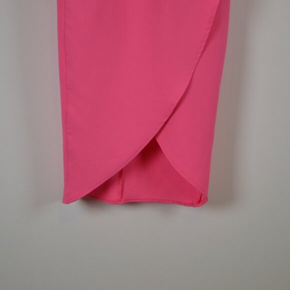 Julia Jordan Knot Halter Neck Sleeveless Faux Wrap Tulip Hem Mid Maxi Womens 2 - Picture 4 of 11